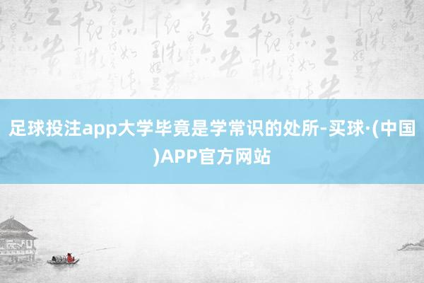 足球投注app大学毕竟是学常识的处所-买球·(中国)APP官方网站