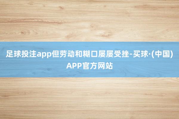 足球投注app但劳动和糊口屡屡受挫-买球·(中国)APP官方网站