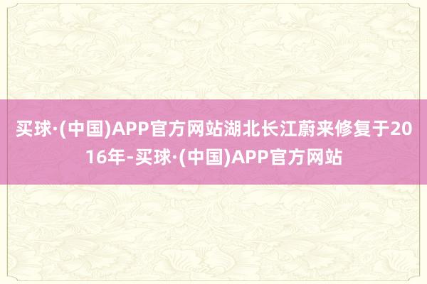 买球·(中国)APP官方网站　　湖北长江蔚来修复于2016年-买球·(中国)APP官方网站