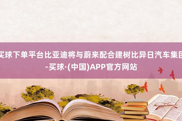 买球下单平台比亚迪将与蔚来配合建树比异日汽车集团-买球·(中国)APP官方网站
