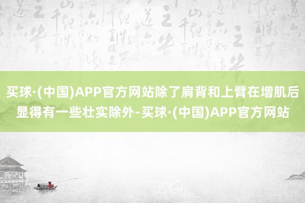 买球·(中国)APP官方网站除了肩背和上臂在增肌后显得有一些壮实除外-买球·(中国)APP官方网站