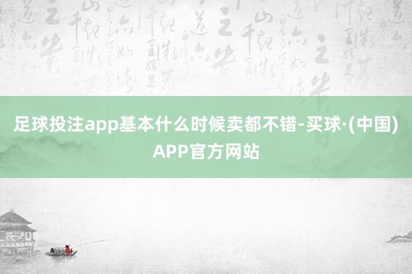 足球投注app基本什么时候卖都不错-买球·(中国)APP官方网站