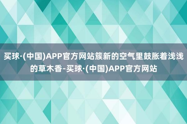 买球·(中国)APP官方网站簇新的空气里鼓胀着浅浅的草木香-买球·(中国)APP官方网站