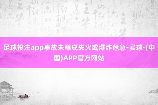 足球投注app事故未酿成失火或爆炸危急-买球·(中国)APP官方网站