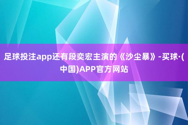 足球投注app还有段奕宏主演的《沙尘暴》-买球·(中国)APP官方网站
