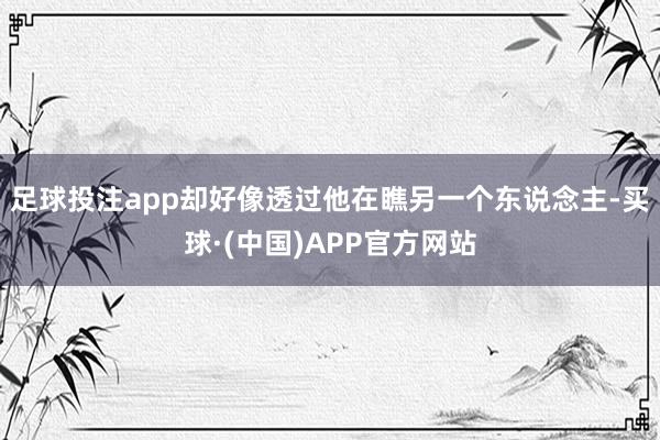 足球投注app却好像透过他在瞧另一个东说念主-买球·(中国)APP官方网站
