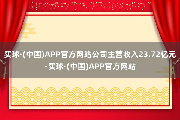 买球·(中国)APP官方网站公司主营收入23.72亿元-买球·(中国)APP官方网站