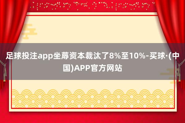 足球投注app坐蓐资本裁汰了8%至10%-买球·(中国)APP官方网站