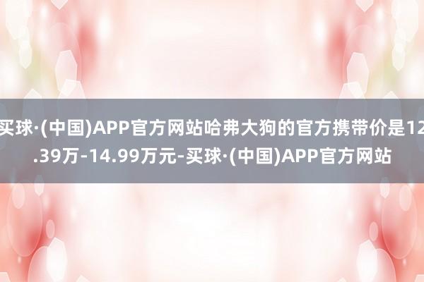 买球·(中国)APP官方网站哈弗大狗的官方携带价是12.39万-14.99万元-买球·(中国)APP官方网站