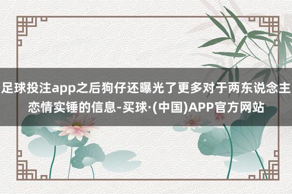 足球投注app之后狗仔还曝光了更多对于两东说念主恋情实锤的信息-买球·(中国)APP官方网站