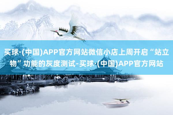 买球·(中国)APP官方网站微信小店上周开启“站立物”功能的灰度测试-买球·(中国)APP官方网站