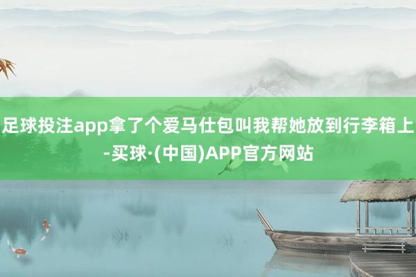 足球投注app拿了个爱马仕包叫我帮她放到行李箱上-买球·(中国)APP官方网站