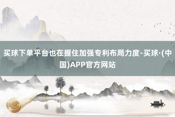 买球下单平台也在握住加强专利布局力度-买球·(中国)APP官方网站