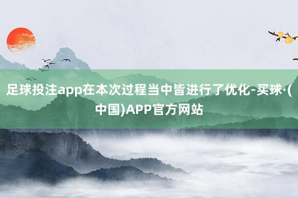 足球投注app在本次过程当中皆进行了优化-买球·(中国)APP官方网站