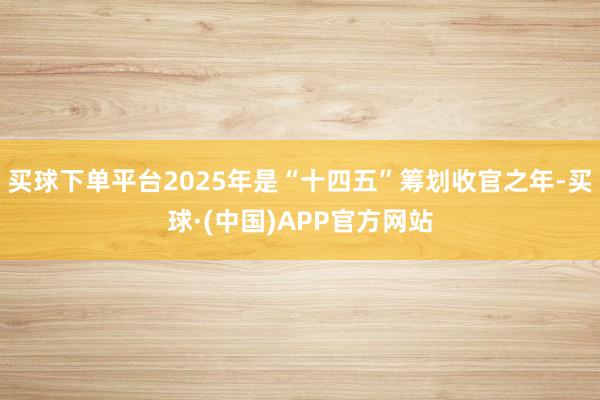 买球下单平台2025年是“十四五”筹划收官之年-买球·(中国)APP官方网站