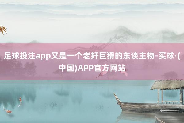 足球投注app又是一个老奸巨猾的东谈主物-买球·(中国)APP官方网站