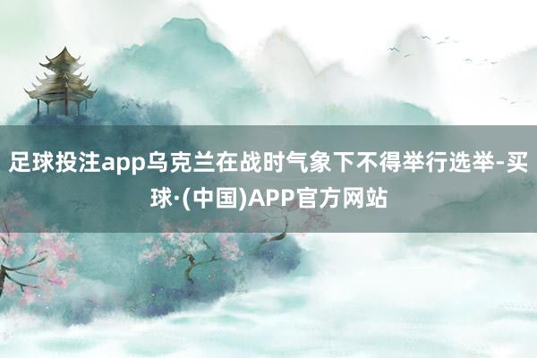 足球投注app乌克兰在战时气象下不得举行选举-买球·(中国)APP官方网站