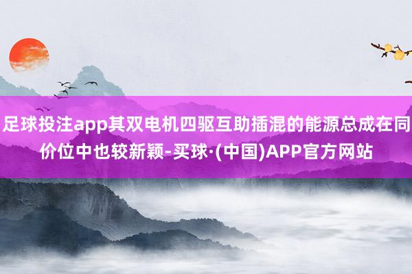 足球投注app其双电机四驱互助插混的能源总成在同价位中也较新颖-买球·(中国)APP官方网站