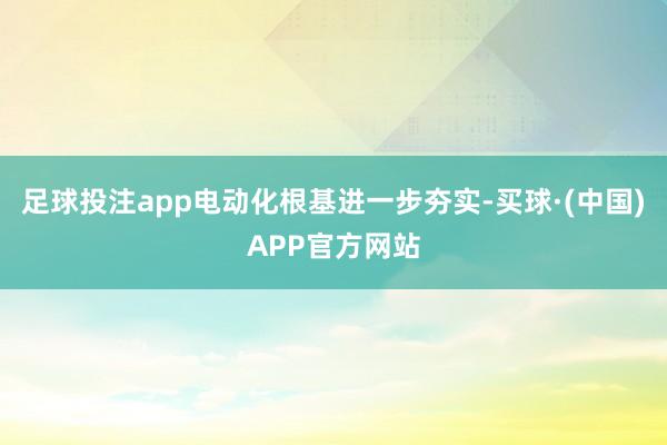 足球投注app电动化根基进一步夯实-买球·(中国)APP官方网站