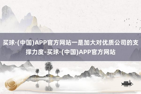 买球·(中国)APP官方网站一是加大对优质公司的支撑力度-买球·(中国)APP官方网站