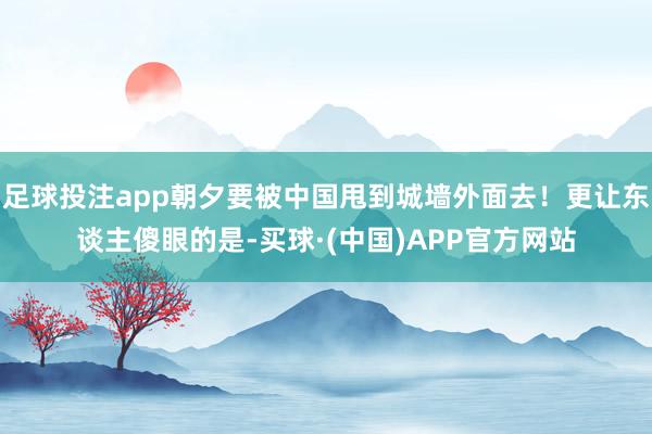 足球投注app朝夕要被中国甩到城墙外面去！更让东谈主傻眼的是-买球·(中国)APP官方网站