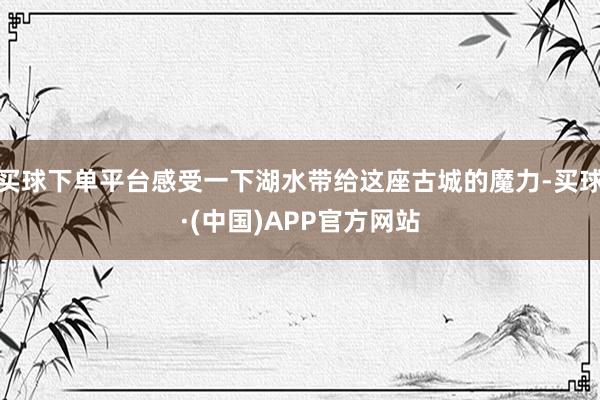 买球下单平台感受一下湖水带给这座古城的魔力-买球·(中国)APP官方网站