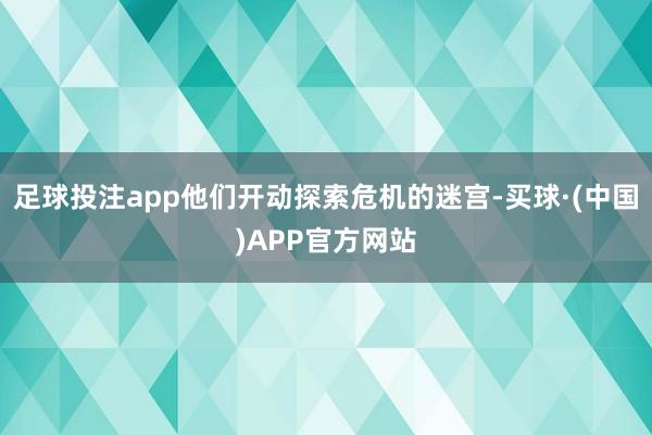 足球投注app他们开动探索危机的迷宫-买球·(中国)APP官方网站