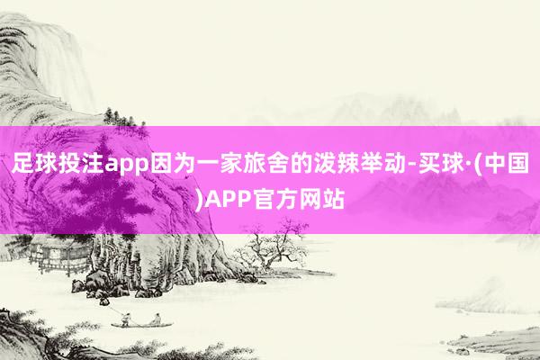 足球投注app因为一家旅舍的泼辣举动-买球·(中国)APP官方网站