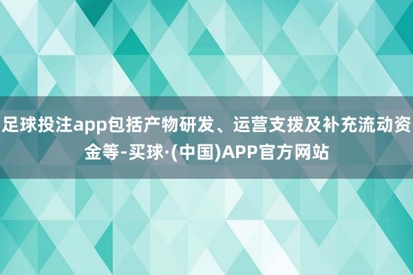 足球投注app包括产物研发、运营支拨及补充流动资金等-买球·(中国)APP官方网站