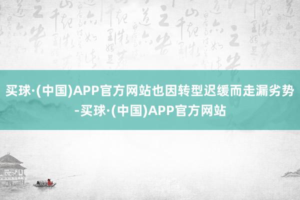 买球·(中国)APP官方网站也因转型迟缓而走漏劣势-买球·(中国)APP官方网站