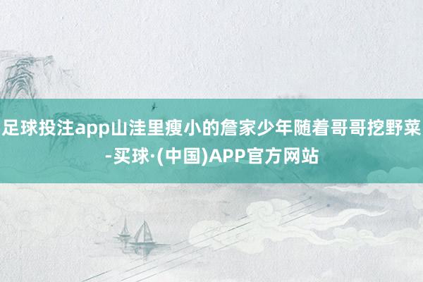 足球投注app山洼里瘦小的詹家少年随着哥哥挖野菜-买球·(中国)APP官方网站