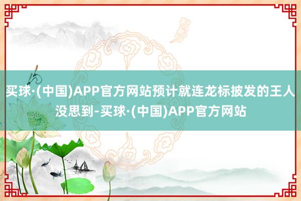 买球·(中国)APP官方网站预计就连龙标披发的王人没思到-买球·(中国)APP官方网站