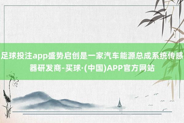 足球投注app盛势启创是一家汽车能源总成系统传感器研发商-买球·(中国)APP官方网站