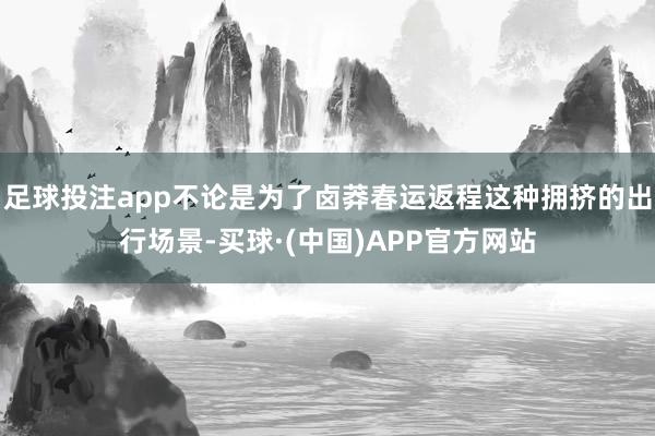 足球投注app不论是为了卤莽春运返程这种拥挤的出行场景-买球·(中国)APP官方网站