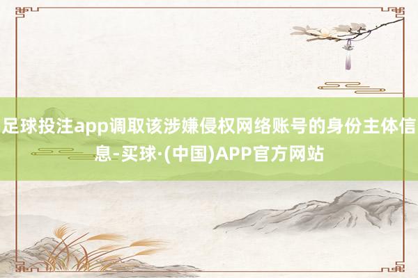 足球投注app调取该涉嫌侵权网络账号的身份主体信息-买球·(中国)APP官方网站