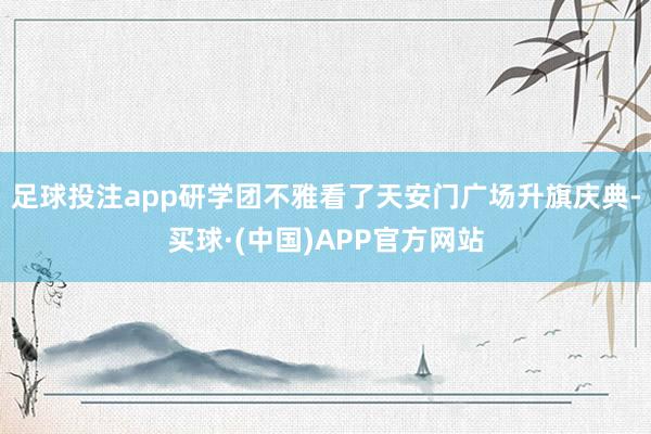 足球投注app研学团不雅看了天安门广场升旗庆典-买球·(中国)APP官方网站