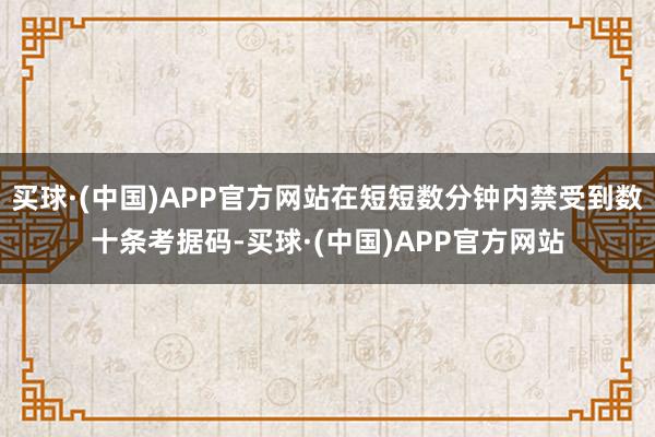 买球·(中国)APP官方网站在短短数分钟内禁受到数十条考据码-买球·(中国)APP官方网站
