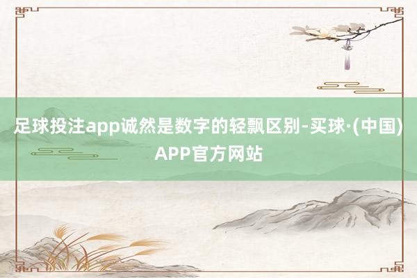 足球投注app诚然是数字的轻飘区别-买球·(中国)APP官方网站