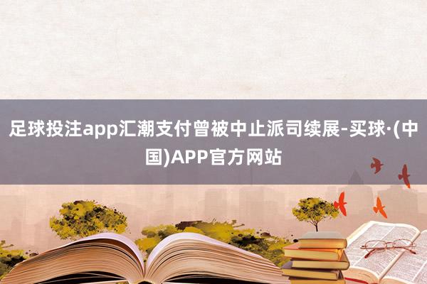 足球投注app汇潮支付曾被中止派司续展-买球·(中国)APP官方网站