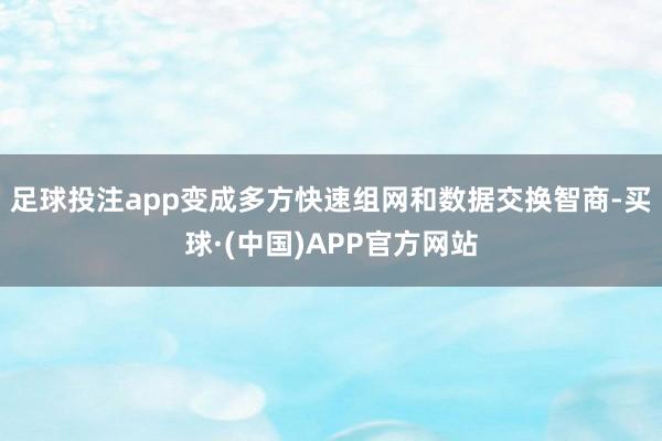 足球投注app变成多方快速组网和数据交换智商-买球·(中国)APP官方网站