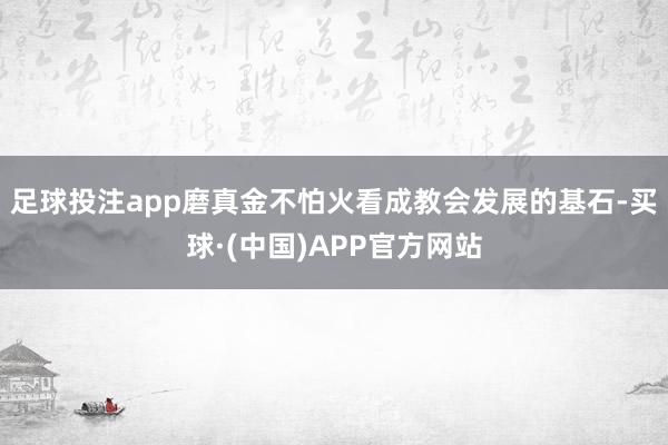 足球投注app磨真金不怕火看成教会发展的基石-买球·(中国)APP官方网站