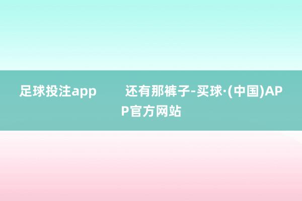 足球投注app        还有那裤子-买球·(中国)APP官方网站