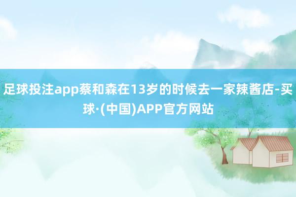 足球投注app蔡和森在13岁的时候去一家辣酱店-买球·(中国)APP官方网站