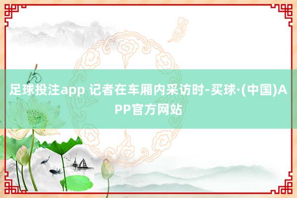 足球投注app 记者在车厢内采访时-买球·(中国)APP官方网站