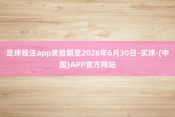 足球投注app灵验期至2026年6月30日-买球·(中国)APP官方网站