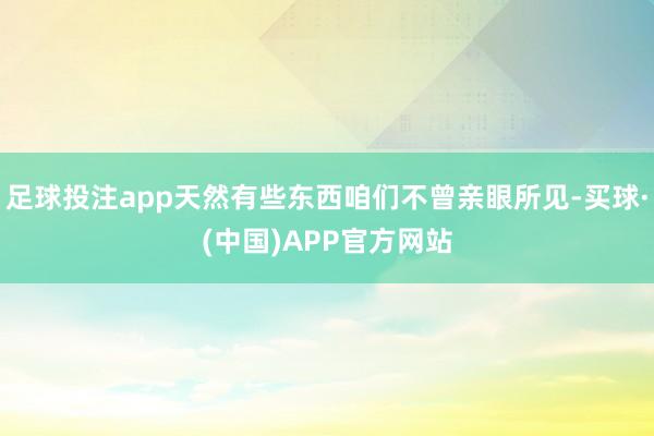 足球投注app天然有些东西咱们不曾亲眼所见-买球·(中国)APP官方网站