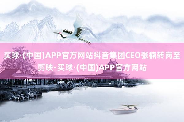 买球·(中国)APP官方网站抖音集团CEO张楠转岗至剪映-买球·(中国)APP官方网站