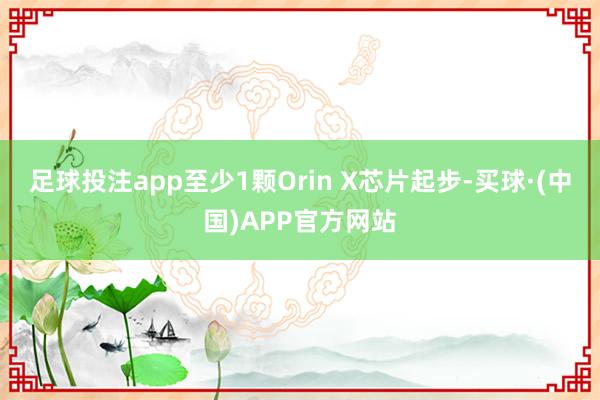 足球投注app至少1颗Orin X芯片起步-买球·(中国)APP官方网站