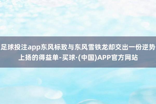 足球投注app东风标致与东风雪铁龙却交出一份逆势上扬的得益单-买球·(中国)APP官方网站
