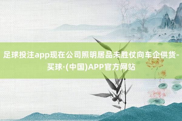 足球投注app现在公司照明居品未胜仗向车企供货-买球·(中国)APP官方网站